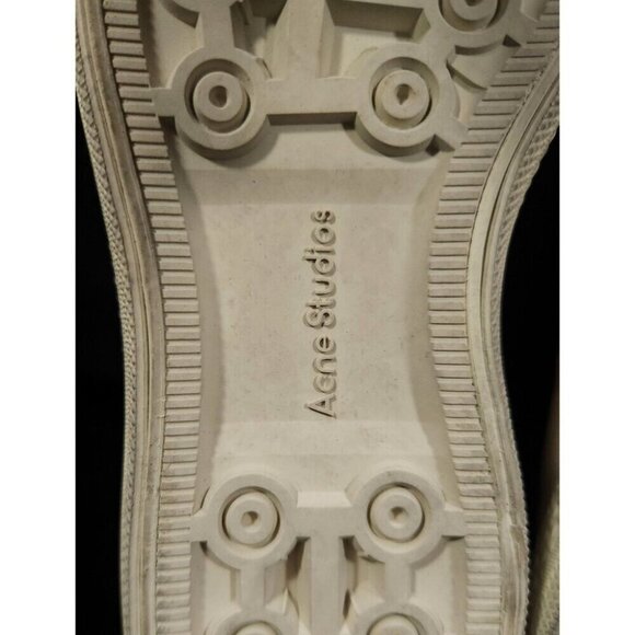 Acne Studios Distressed Ballow Tumbled Slip On Sneaker 37 7 Womens Beige $280 - Picture 9 of 10